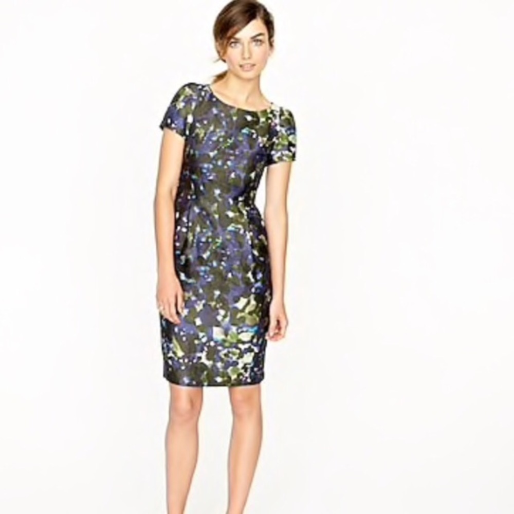 J Crew Lilian Sheath Dress, Wool Silk.